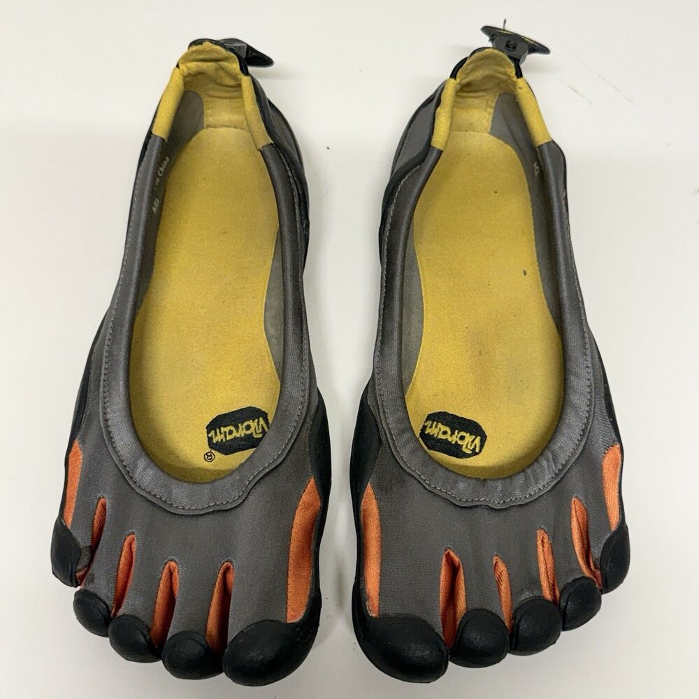 Vibram FiveFingers Classic M116C Gray Orange Barefoot Shoes Men 43 US 9.5-10 GUC